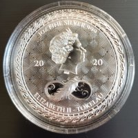 Сребърна Монета от една унция 6 долара Токелау, снимка 2 - Нумизматика и бонистика - 32525486
