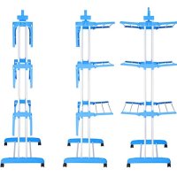 Компактен сгъваем хоризонтален сушилник за дрехи с колелца за лесно пренасяне на три нива , снимка 13 - Сушилници - 43119962