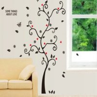 Черно дърво клони листа самозалепващ стикер лепенка за стена мебел декор украса, снимка 3 - Други - 28147270