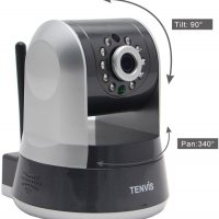 IP камера бебефон Tenvis IP ROBOT 3, PTZ, 720P, 3.6мм обектив, WLAN, H.264, IR осветяване, снимка 1 - IP камери - 34713144