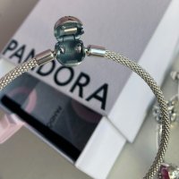 Сребърна гривна Pandora 21 см, снимка 3 - Гривни - 41386155