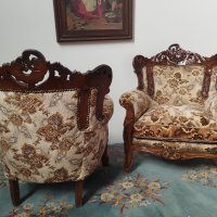Двойка барокови кресла, снимка 4 - Дивани и мека мебел - 44128812