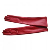 Дълги кожени ръкавици, черни, червени, снимка 7 - Ръкавици - 26542146