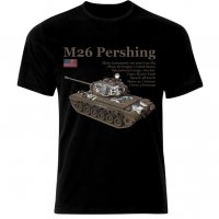 Мъжка Тениска Танк M26 Pershing Tank Panzer Armure WW2 Army War USA, снимка 2 - Тениски - 28312018