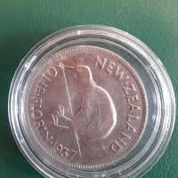 Колекционерска монета Новозеландско сребро One Florin "George VI" 1937, снимка 1 - Нумизматика и бонистика - 37904445