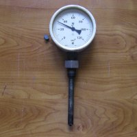 Немски промишлен термометър GPE , 0/+120 °C с диаметър ф 100мм., снимка 1 - Други машини и части - 42977752