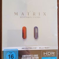 Нов 4К+блу рей стилбук МАТРИЦАТА: ВЪЗКРЕСЕНИЯ - 4K Steelbook MATRIX RESURRECTIONS, снимка 1 - Blu-Ray филми - 37470807