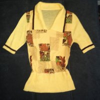 Дамска блузка в жълто / еластична , снимка 1 - Тениски - 26213600