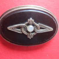 Уникална руска позлатена сребърна брошка с камък 875, снимка 2 - Други - 36769203