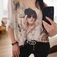 Блузка с щампа , S размер, снимка 4 - Блузи с дълъг ръкав и пуловери - 27865139