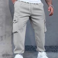 Мъжки ежедневни карго панталони в уличен стил с голям размер, 3цвята, снимка 7 - Панталони - 43900188