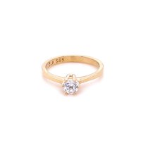Златен дамски пръстен 1,98гр. размер:49 14кр. проба:585 модел:21895-2, снимка 1 - Пръстени - 44134095