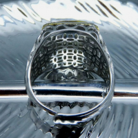 Масивен сребърен пръстен с Балтийски кехлибар и запазен в него паяк., снимка 6 - Пръстени - 36486101