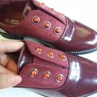 Нови дамски обувки бордо № 37, снимка 3 - Дамски ежедневни обувки - 26740117