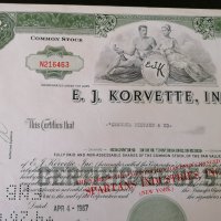 Сертификат за притежание на 100 акции (САЩ) | E. J. Korvette Inc. | 1967г., снимка 2 - Други ценни предмети - 33039922