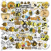 50 бр Пчела Пчели самозалепващи лепенки стикери за украса декор ръчна изработка, снимка 2 - Други - 32752254