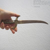 Дълъг стар нож за писма Италия орнаменти маркировка, сабя, снимка 4 - Други - 28882931