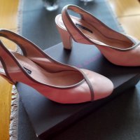 Елегантни обувки в бледо розова пудра, изключително мека естествена кожа., снимка 5 - Дамски обувки на ток - 36752432