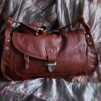 Винтидж чанта от естествена кожа / genuine leather handbag, снимка 11 - Чанти - 43360340