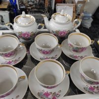 Руски порцелан чаши за кафе,чайник и захарница, снимка 8 - Сервизи - 40748987