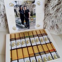 Кутия с бонбони за годишнина"Честита годишнина" или сватба ,етикет с ваша снимка, снимка 3 - Декорация за дома - 34610051