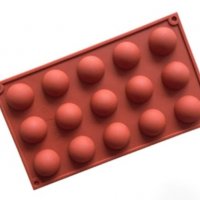 3D 15 бр полукръг топчета топче средни силиконов молд форма желирани бонбони фондан шоколад гипс, снимка 2 - Форми - 32466729