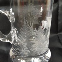 Немска ловна ръчно шлифована стъклена чаша за бира 0,5 л.,  нова, снимка 4 - Колекции - 27099048