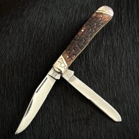 Trappper Brown Bone. Сгъваем ловен нож с две полирани остриета. (RR2057), снимка 1 - Ножове - 40563606
