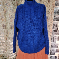 турскосиньо пуловер,мек и пухкав( М ), снимка 6 - Блузи с дълъг ръкав и пуловери - 44894196