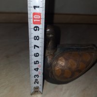 Уникална дървена патица патка с месингов обков, снимка 5 - Антикварни и старинни предмети - 43414221