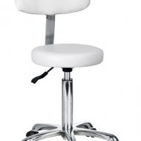 Козметичен/фризьорски стол - *табуретка с облегалка Fast+ 55/74 см - бяла/черна