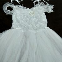 Бяла официална рокля за малки шаферки, снимка 2 - Други - 36721794