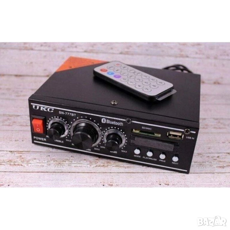 Мощен мини стерео усилвател SN-777BT Bluetooth/USB/FM, снимка 1
