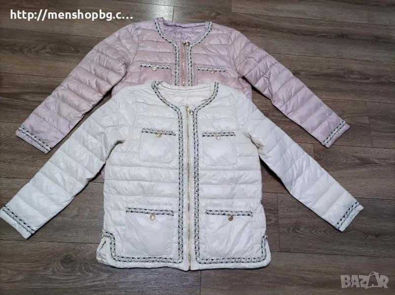 Елегантно дамско яке - розово и шампанско, снимка 1