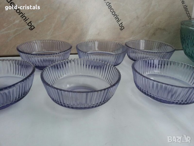 ретро купички цветно лилаво стъкло , снимка 1