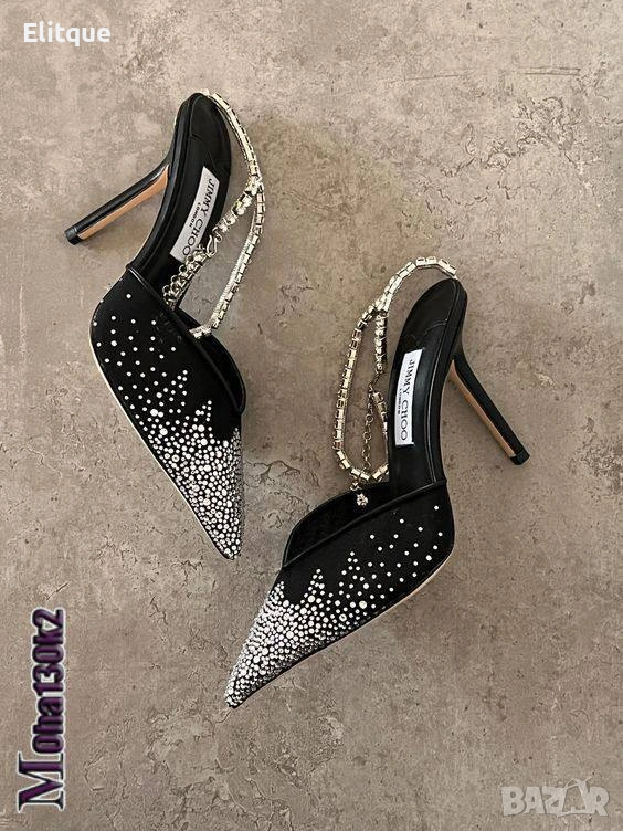 сандали на ток с камъни jimmy choo, снимка 1