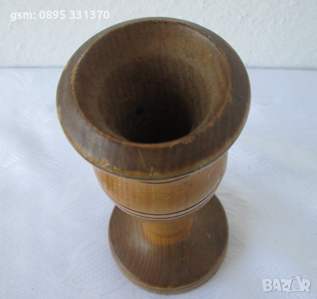 Дървена ваза,  стара, снимка 1