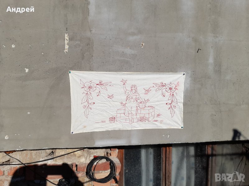 Старинен бродиран ковьор,покривка за стена #229, снимка 1