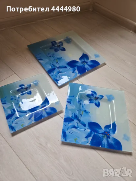 Сини чинийки 3 броя в комплект или на брой, снимка 1