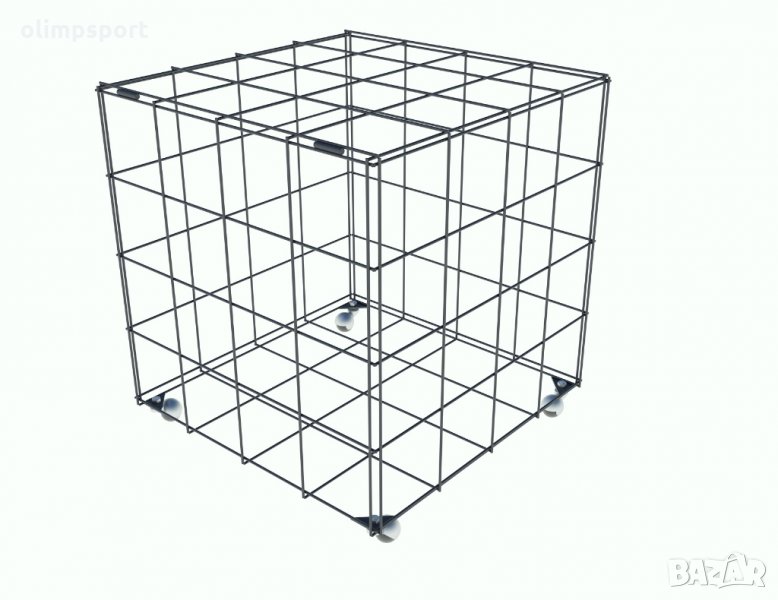 Кош за топки нов: – стоманени профили – боядисан прахово – с колелца – размери 70х70х70 см произведе, снимка 1