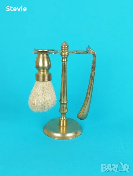 Месингов сувенир - Бръснарски сет, снимка 1