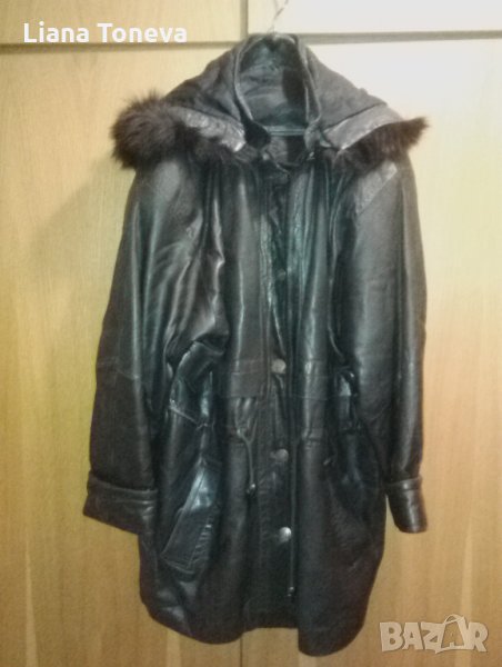 ЧЕРНА ШУБА ЕСТЕСТВЕНА КОЖА НА "ВЕЛУР"ловеч, снимка 1
