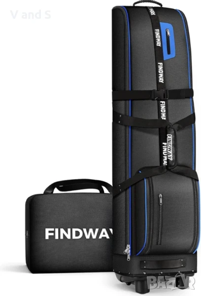 Пътна чанта за голф Findway с колелца [Подобрена], Здрава, устойчива на износване водоустойчива , снимка 1
