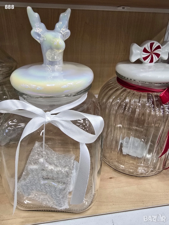 коледни стъклени буркани, снимка 1