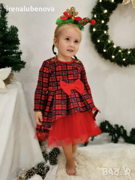 Разкошна коледна рокля от 86-134, снимка 1