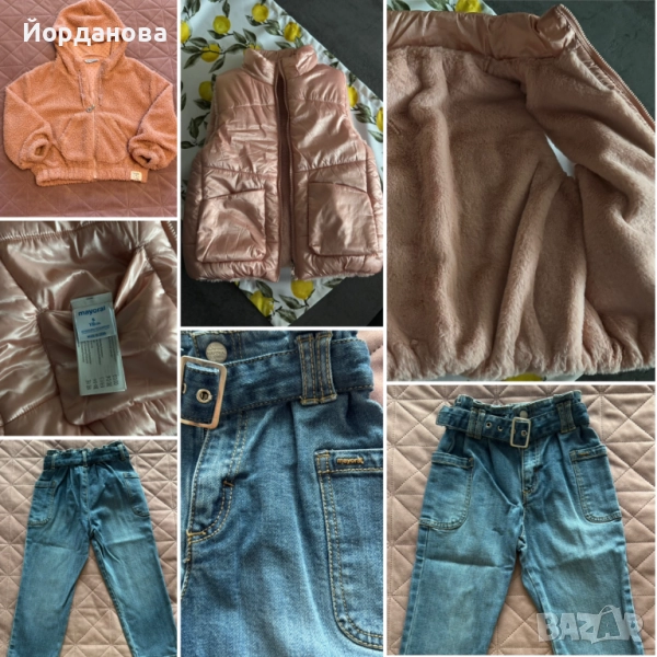 Дрехи момиче Mayoral/МАйорал размер 104 и 110 двулицев елек, суитшърт, дънки, снимка 1