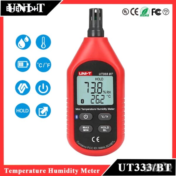 UNI-T UT333 Хидрометър (Влагомер) Термометър, снимка 1
