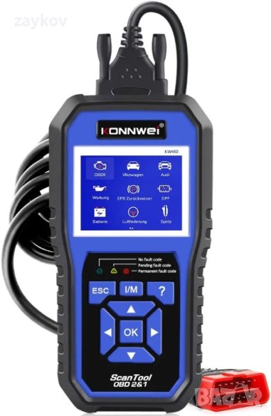 VW диагностика KONNWEI KW450 OBD2 скенер за всички системи с 9 специални функции за автомобили VAG, снимка 1