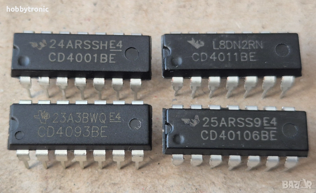 CMOS интегрални схеми CD4001, CD4011, CD4093, CD40106, снимка 1