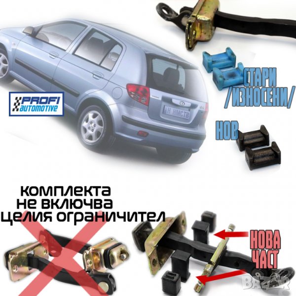 РЕМОНТНИ КОМПЛЕКТИ - ОГРАНИЧИТЕЛ ВРАТА HYUNDAI GETZ /  TUCSON / KIA SPORTAGE / CARNIVAL, снимка 1
